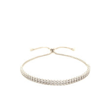 925 Sterling Silver Cubic Zirconia Fashion Jewelry Adjustable Bracelet for Women